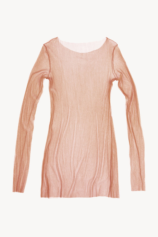 t de tul, silk tulle top cuivre