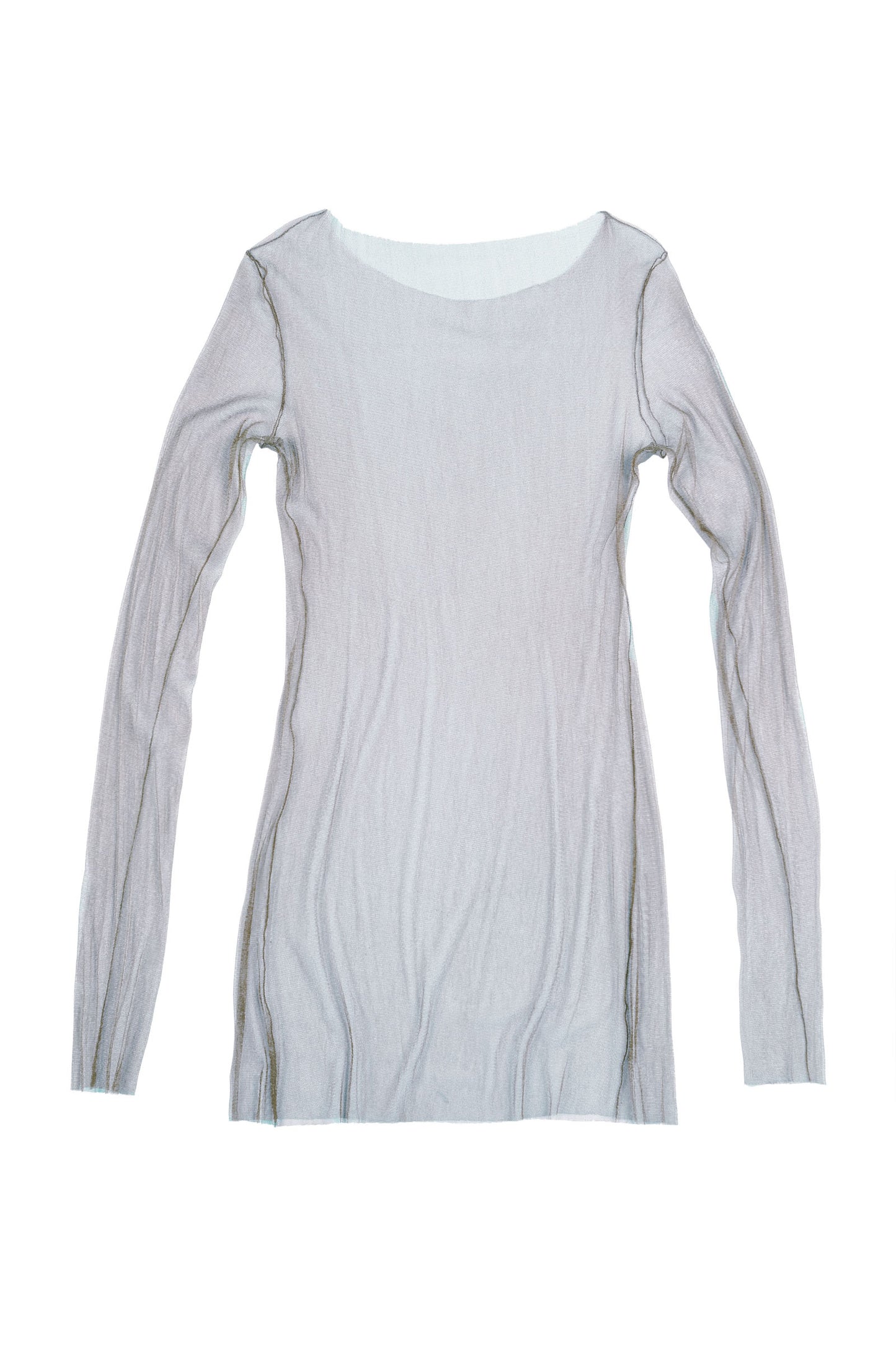 t de tul, tulle top gris fonce