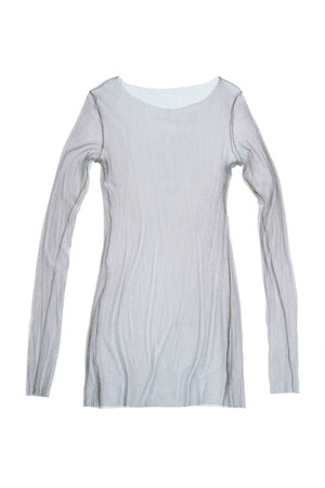 t de tul, tulle top gris fonce