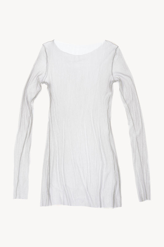 t de tul, silk tulle top ivoire