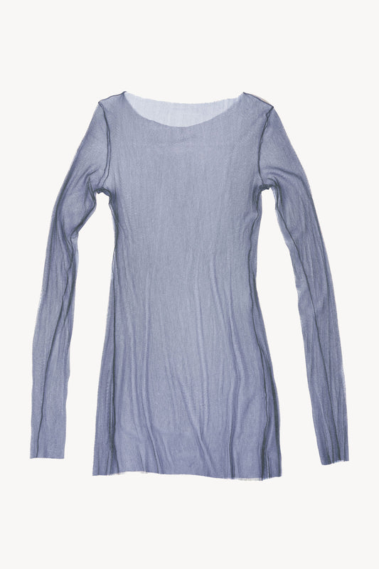 t de tul, silk tulle top navy rg