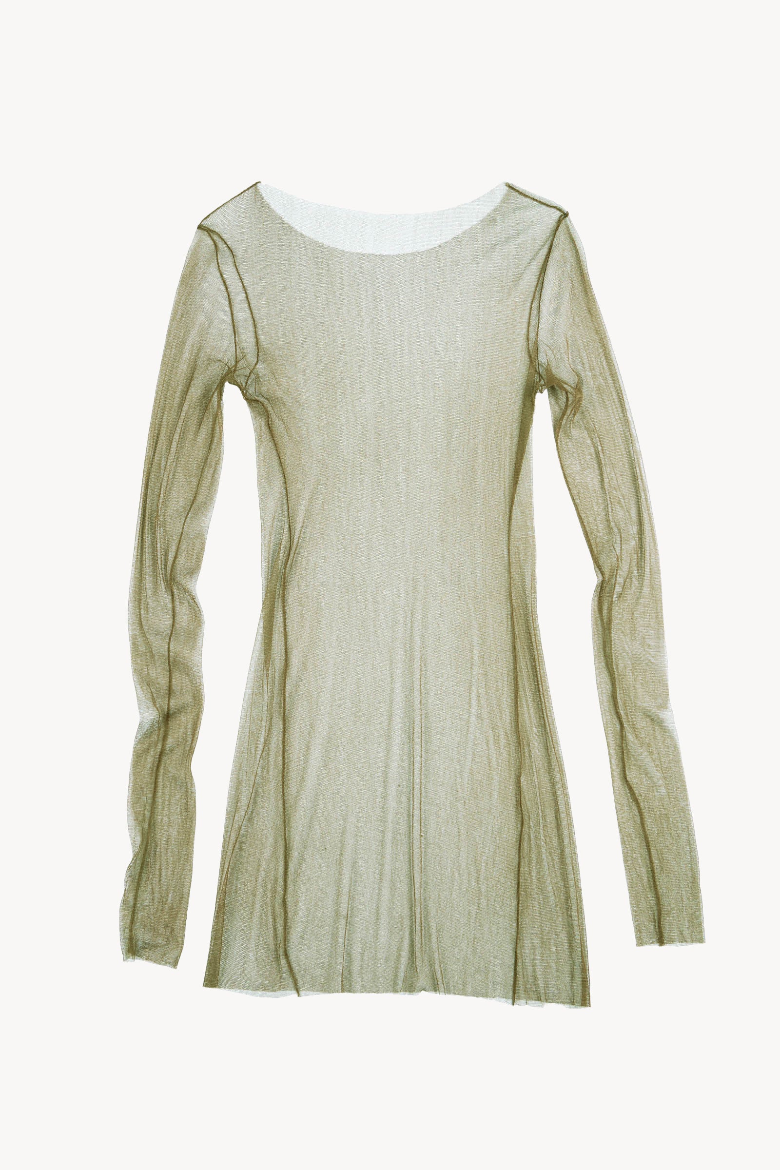 t de tul, silk tulle top olive