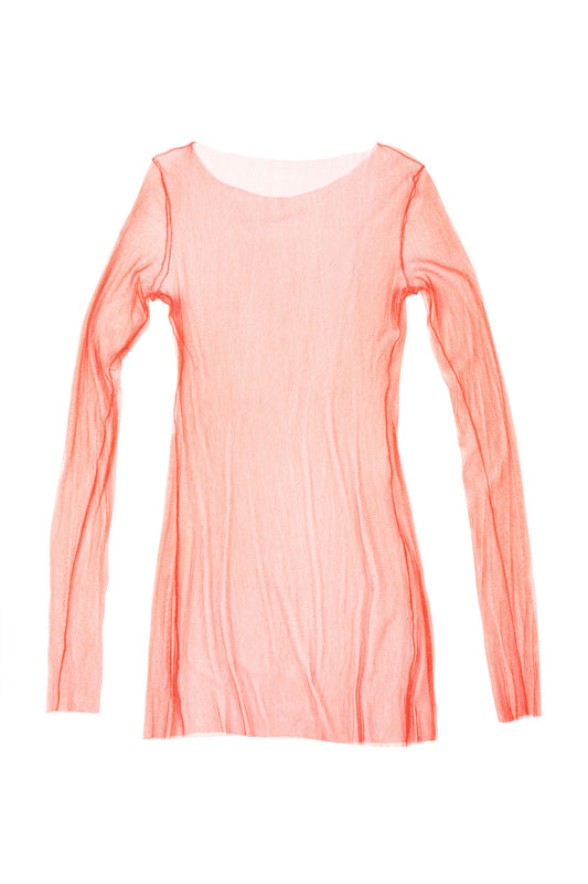 t de tul, silk tulle top watermelon