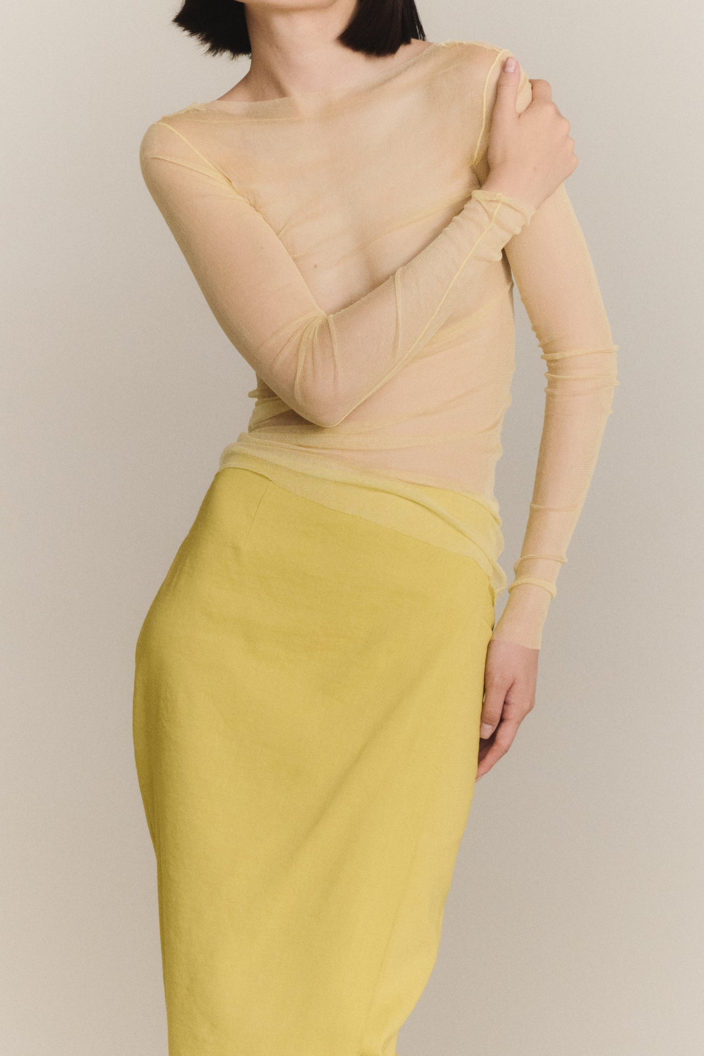 Brenna, lime long skirt