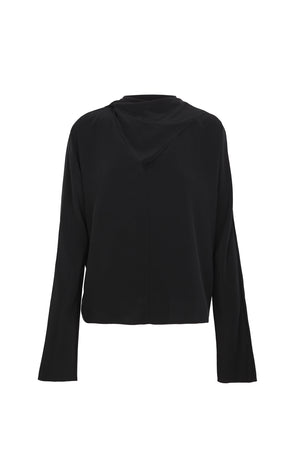 Tala, black silk blouse