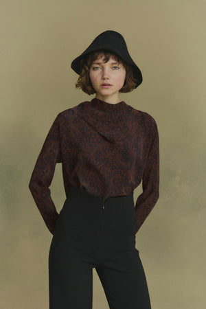 Tala, hoop print silk blouse