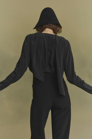 Tala, black silk blouse