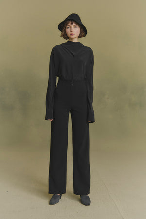 Midnight, stretch wool pants