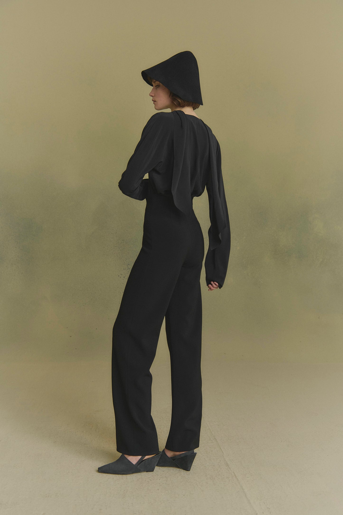 Tala, black silk blouse