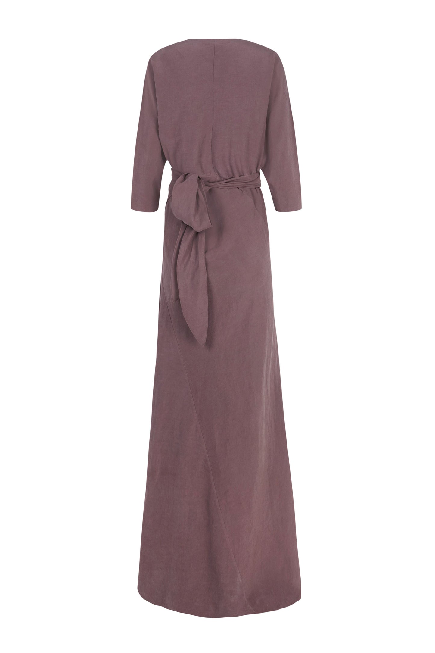Tanami, long dress in lilac linen and silk