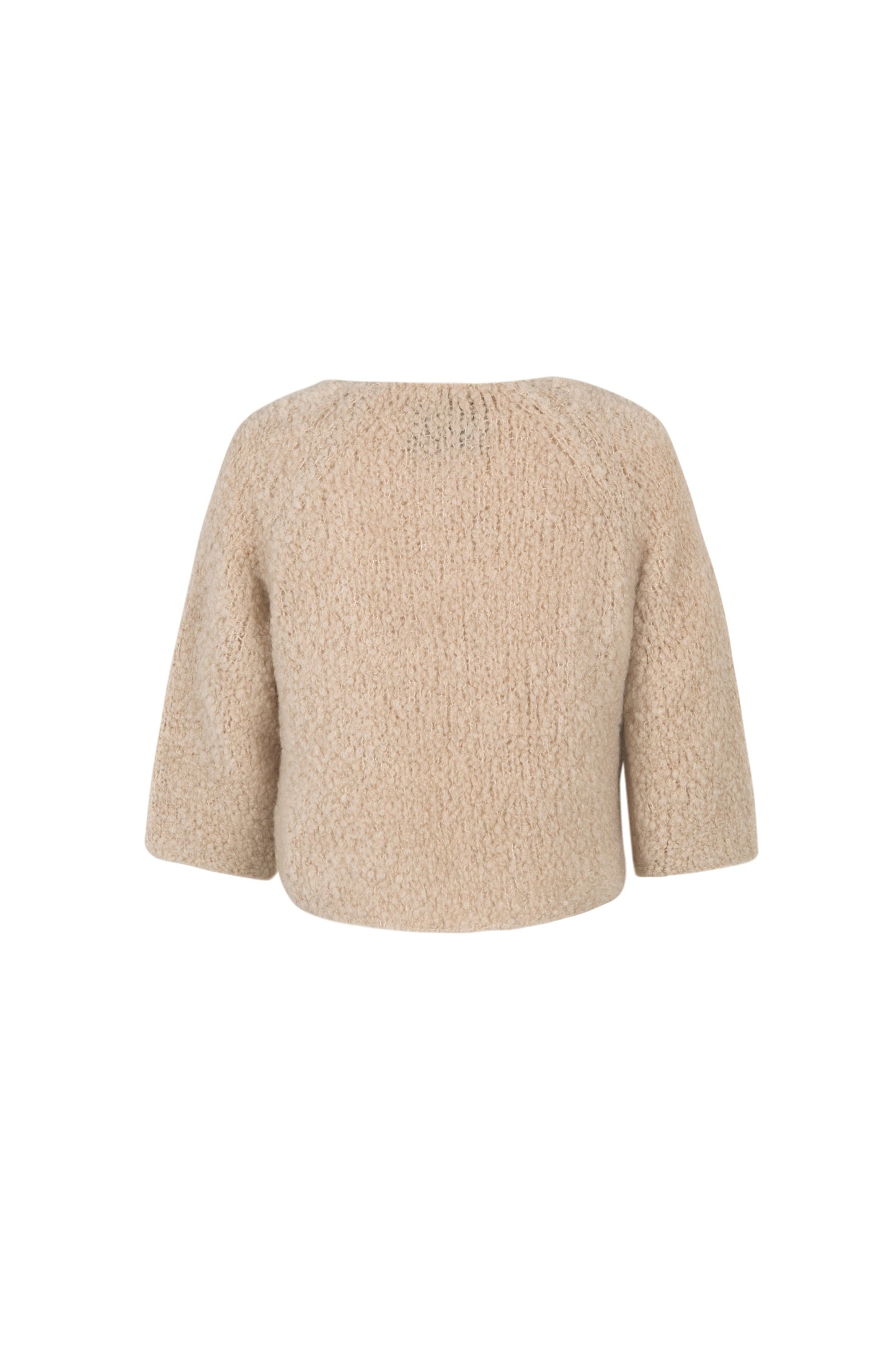 Tender, beige baby camel and silk knit cardigan