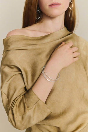 Thalo, intertwined silver bracelets