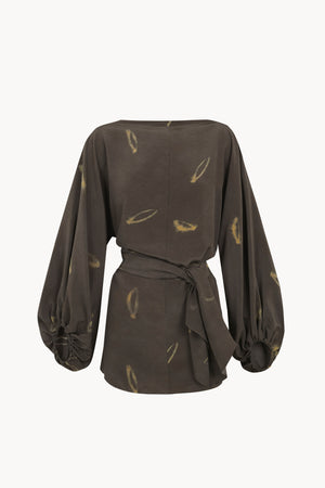 The, top reversible de seda soma print
