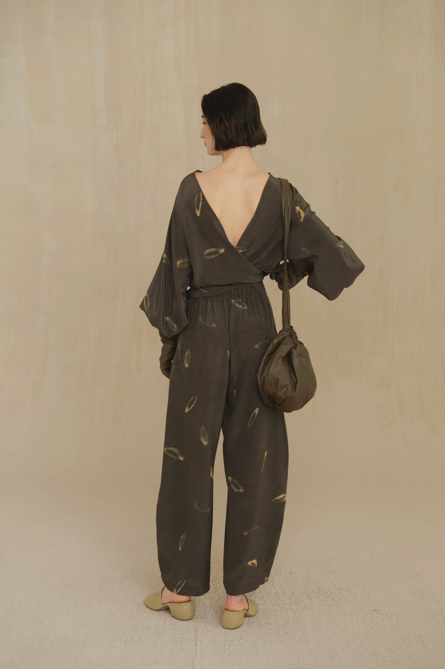 The, top reversible de seda soma print