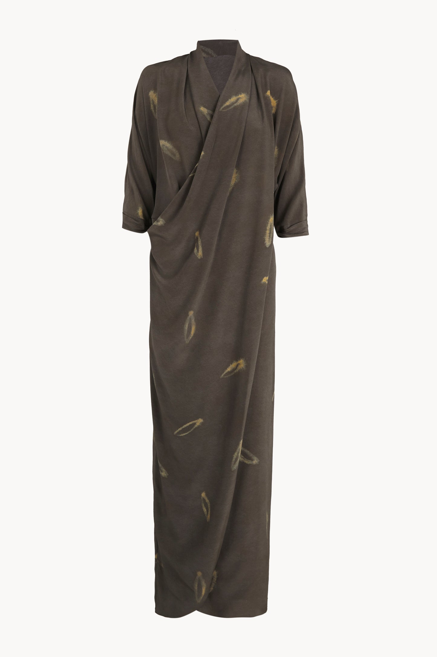 Thea, vestido largo de seda soma print