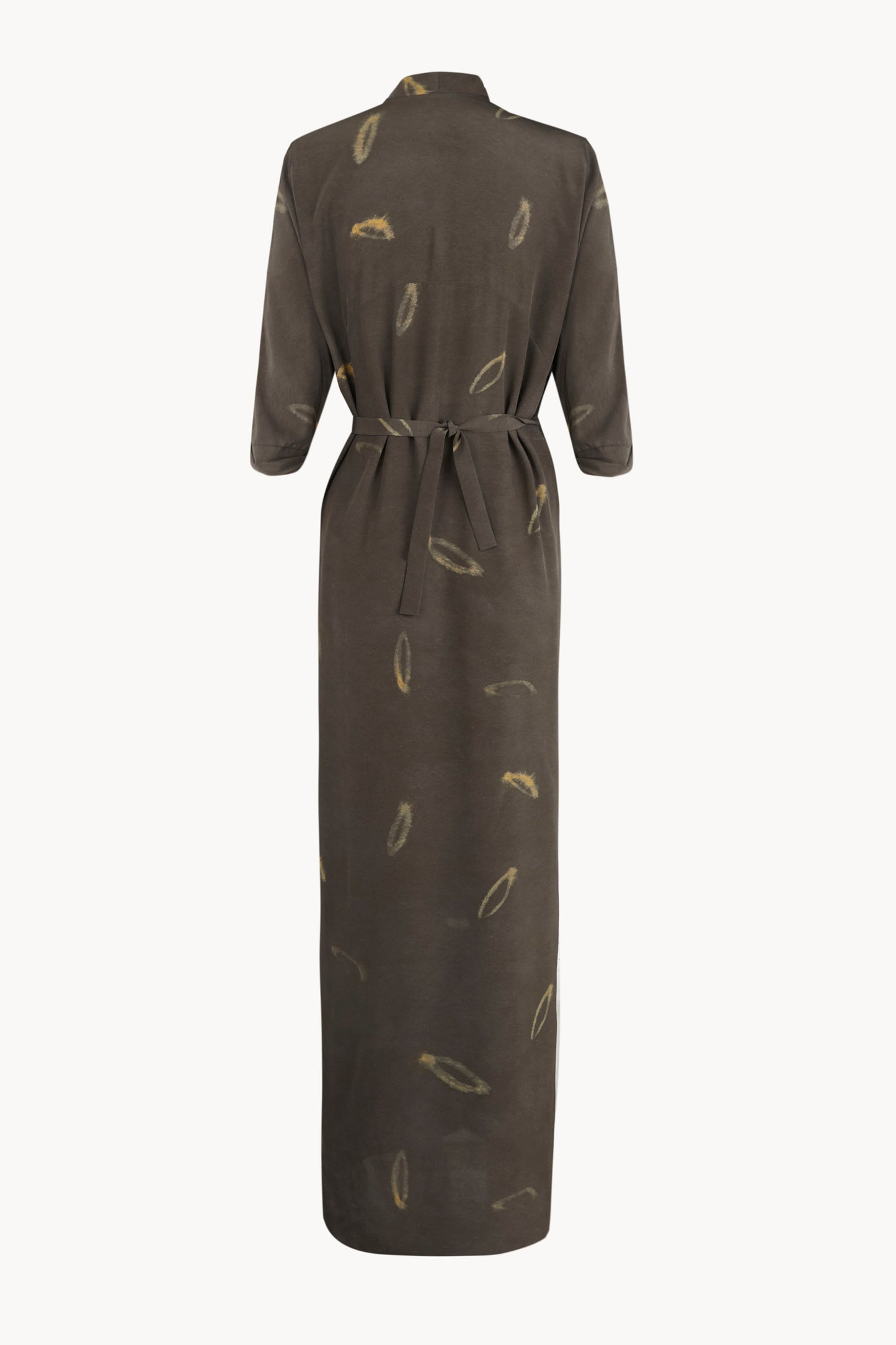 Thea, vestido largo de seda soma print