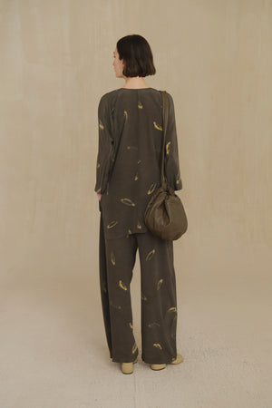 Thea, soma print silk wide blouse