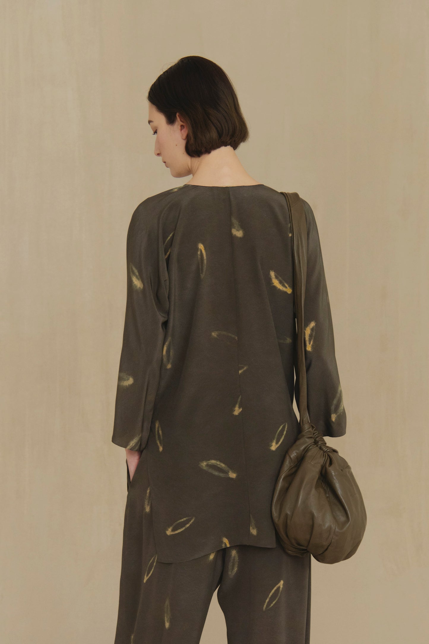 Thea, soma print silk wide blouse