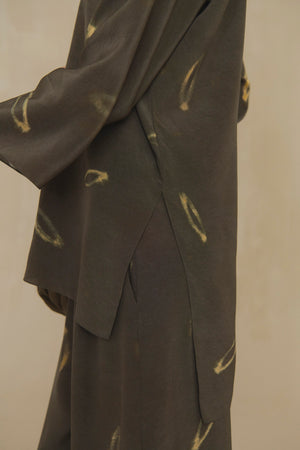 Thea, soma print silk wide blouse