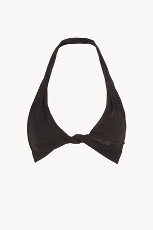 Tie, top de seda stretch negro y verde maltinto
