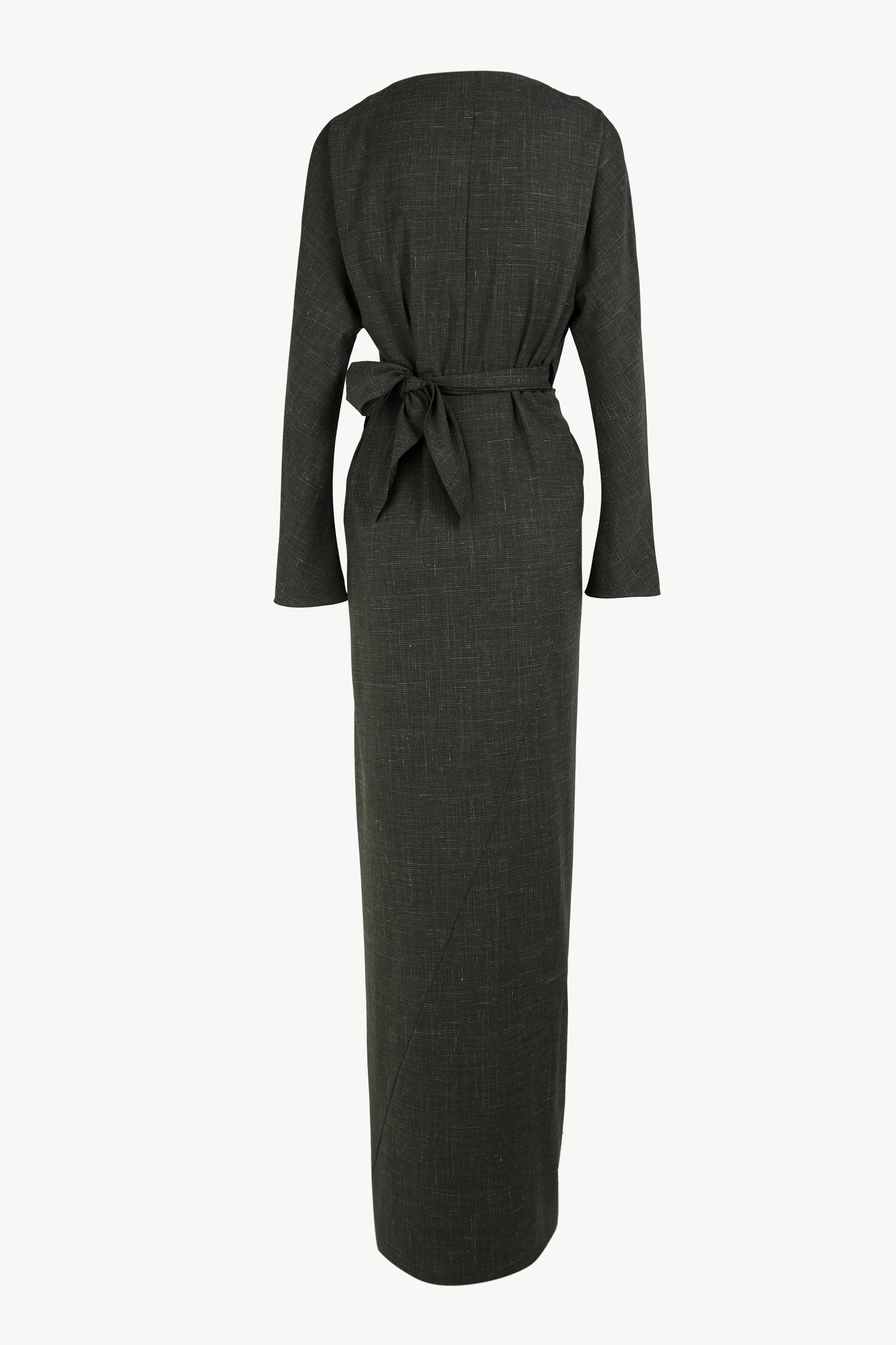 Tiempo, vestido envolvente verde jacquard