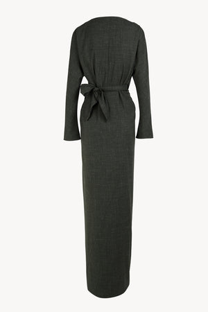 Tiempo, vestido envolvente verde jacquard