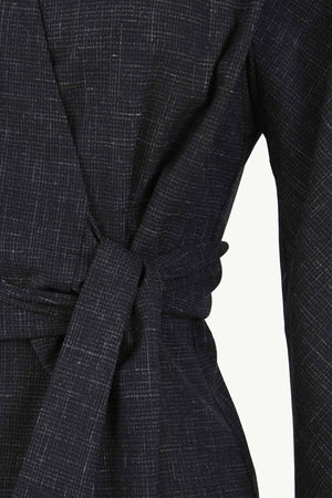Tiempo, black fitted wool and silk jacket