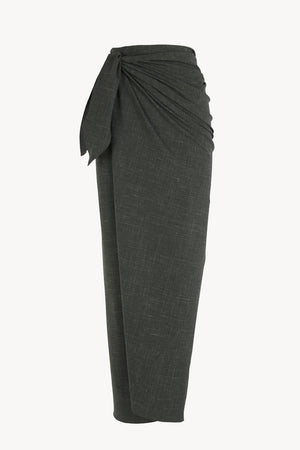 Tiempo, falda envolvente verde jacquard