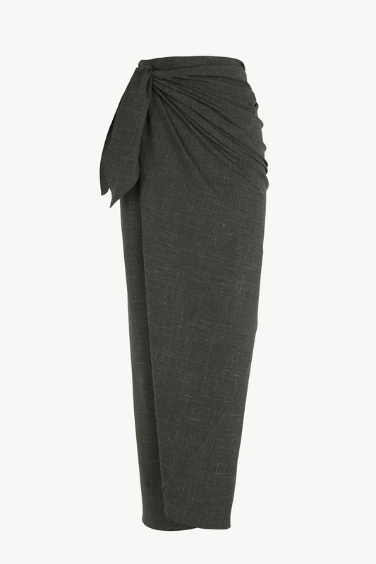Tiempo, falda envolvente verde jacquard