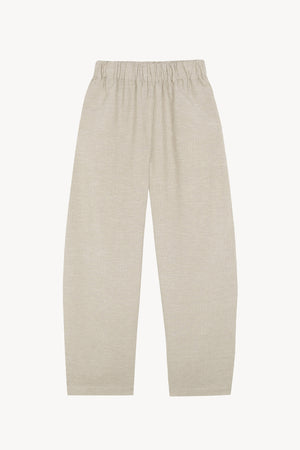 Tilo, gray and brown striped pants