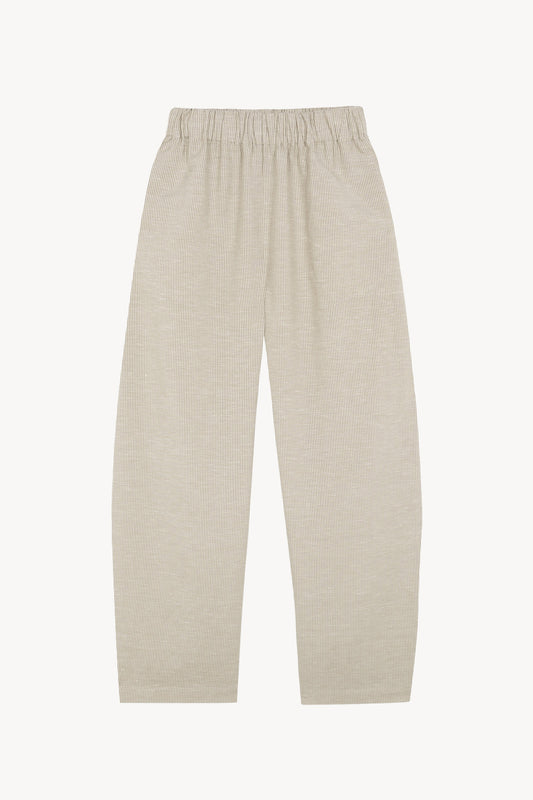 Tilo, gray and brown striped pants