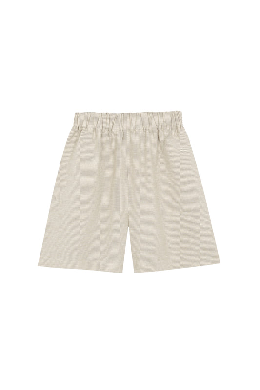 Tilo, shorts de rayas gris y marron