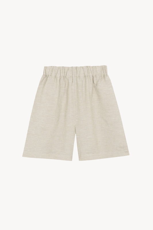 Tilo, shorts de rayas gris y marron