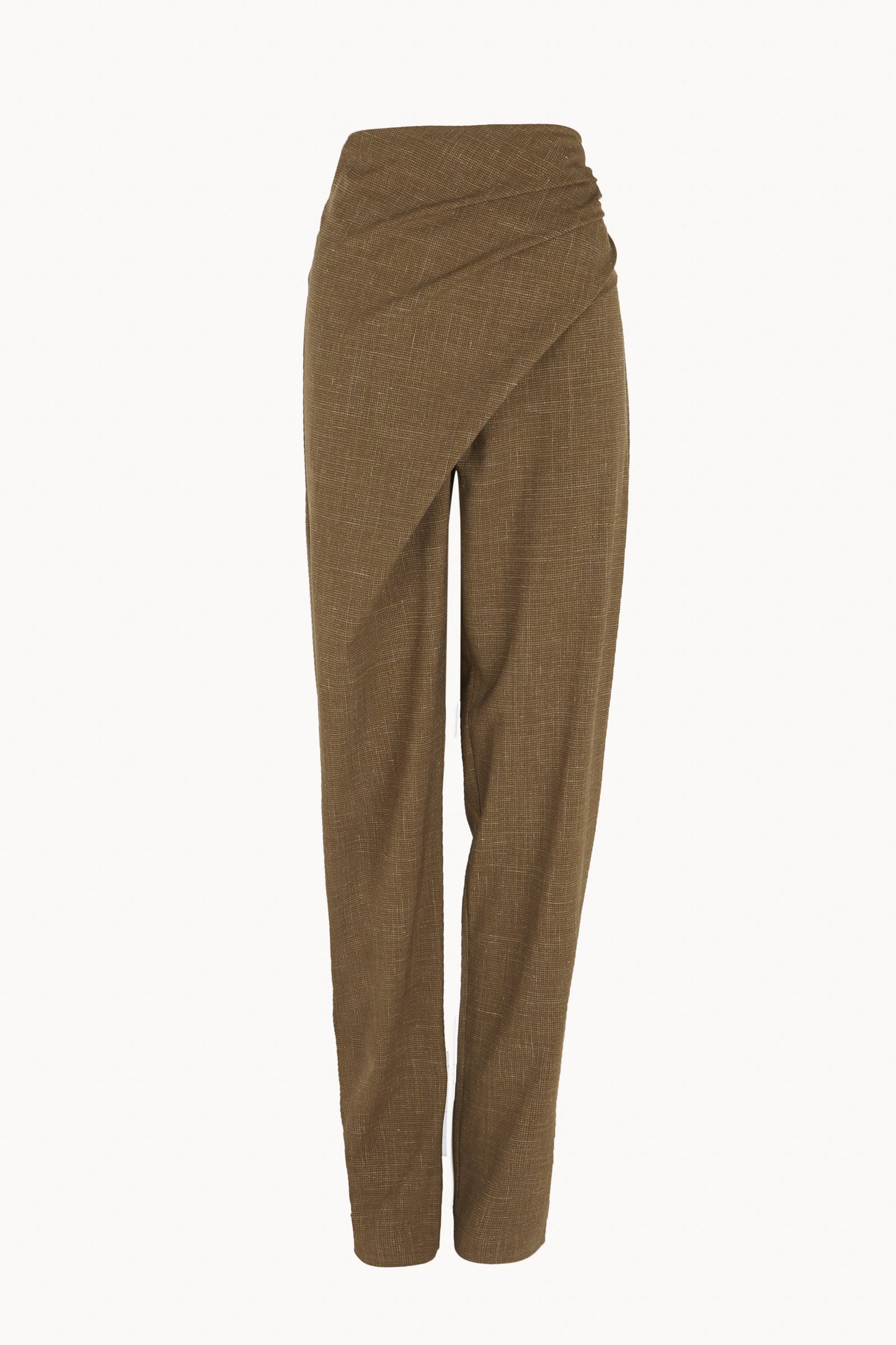 Time, light brown virgin wool and silk trousers