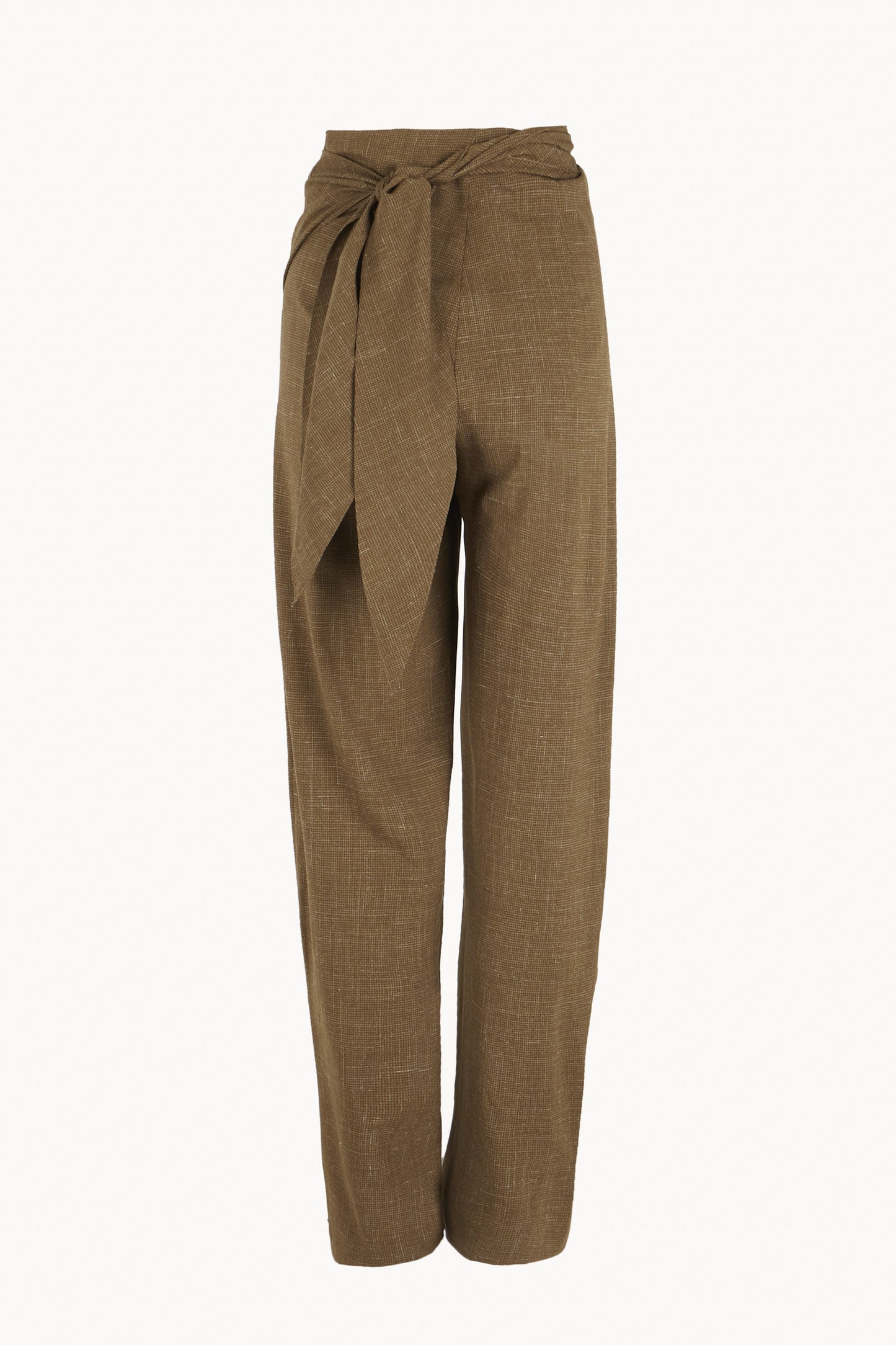 Time, light brown virgin wool and silk trousers