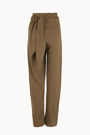 Time, light brown virgin wool and silk trousers