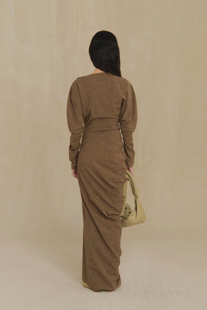 Jin L, olive green leather belt bag