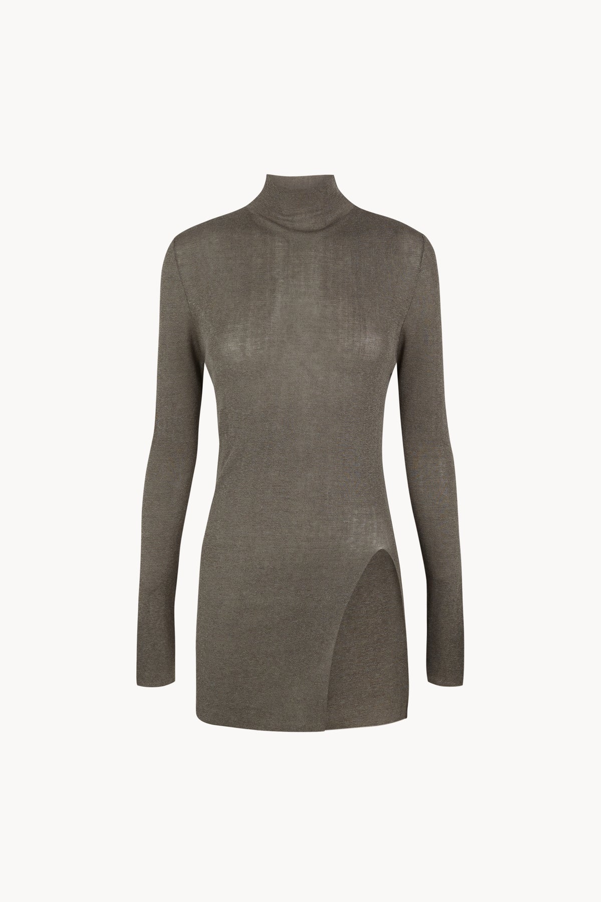Tiva, metallic green turtleneck jumper