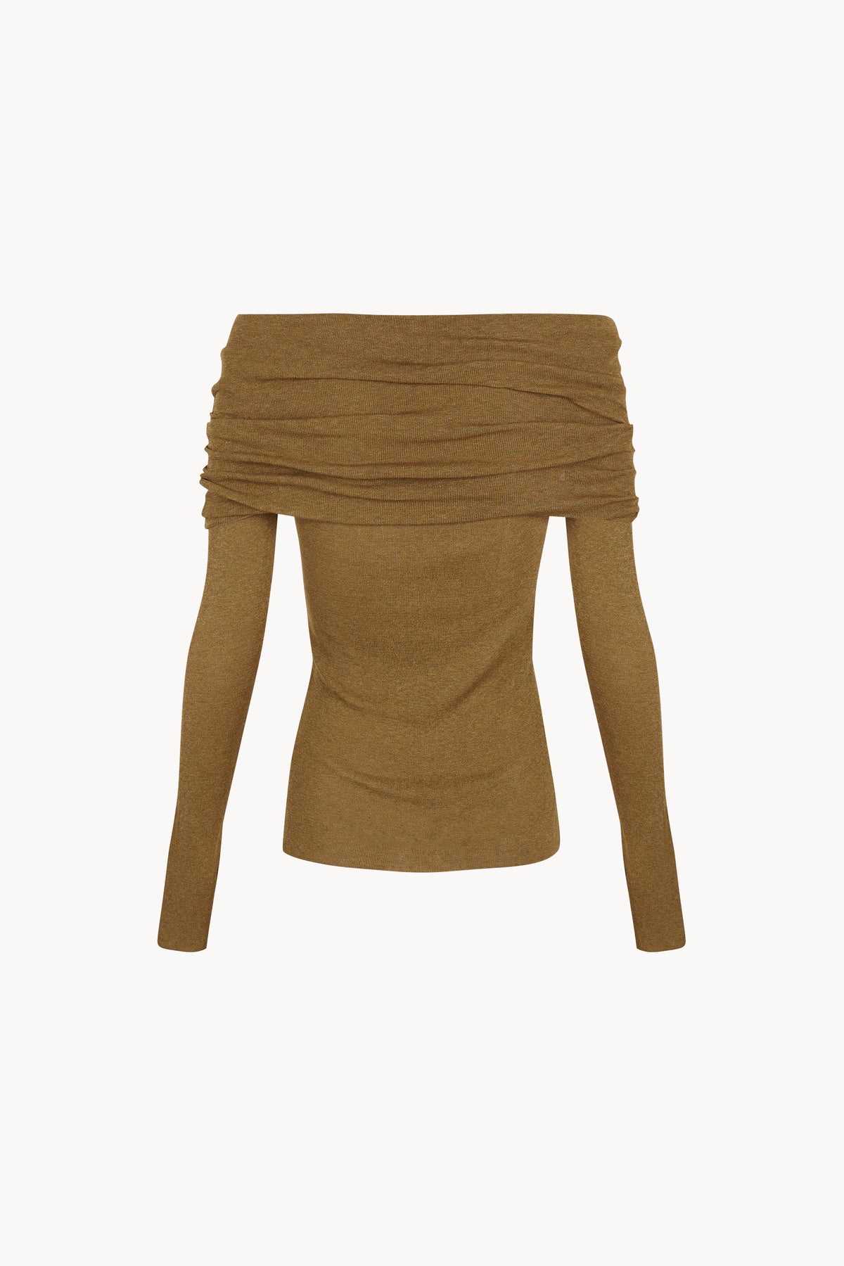 Tiva, khaki draped knit top