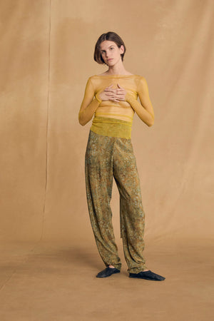 Lil, trap print silk pants