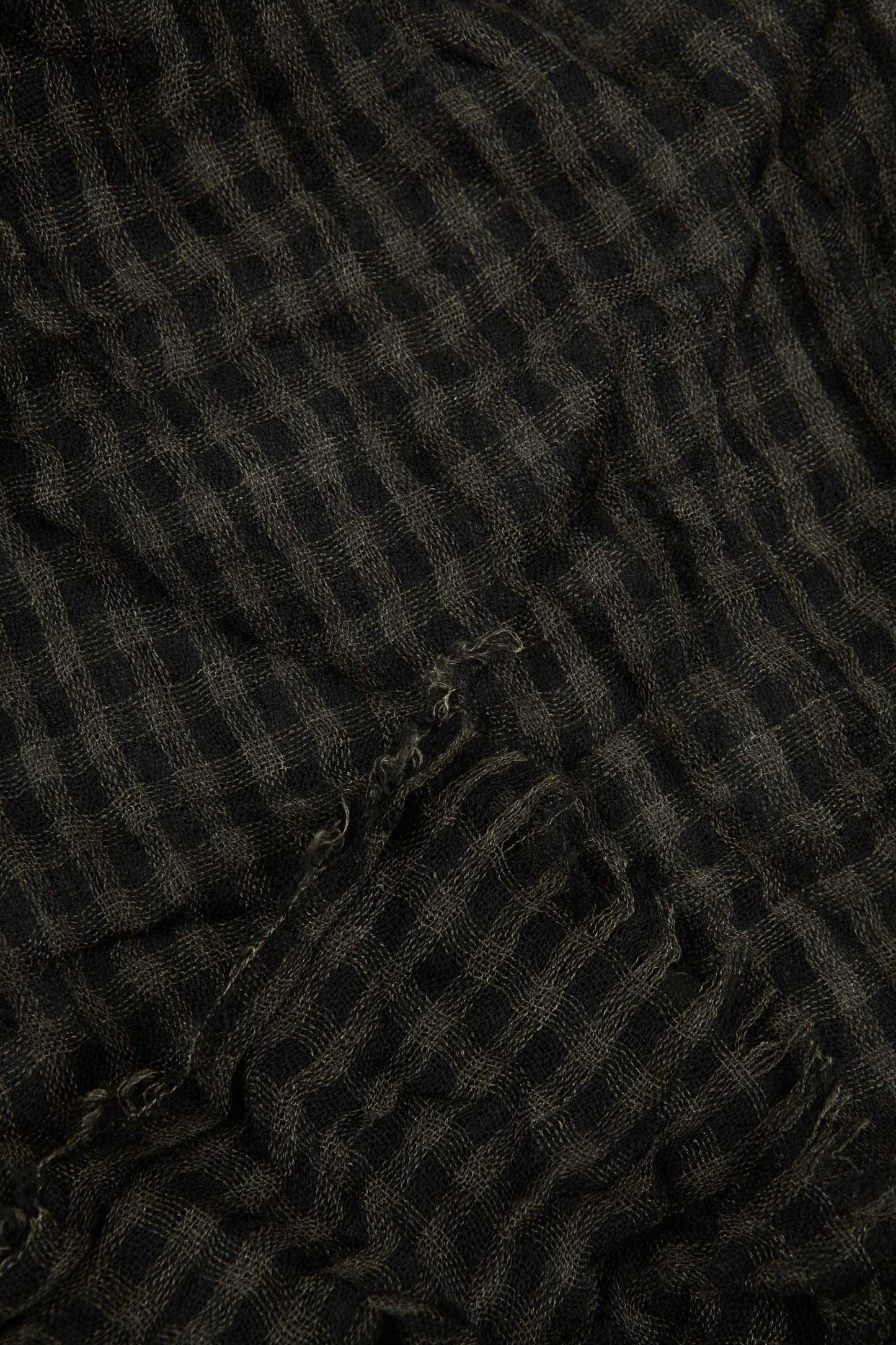Trevor, dark green checked vichy scarf in cashmere and silk