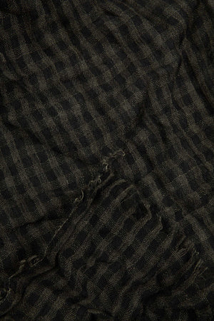 Trevor, dark green checked vichy scarf in cashmere and silk