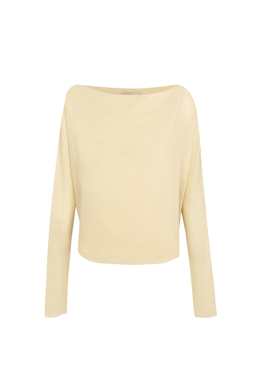 Trouble, beige silk top