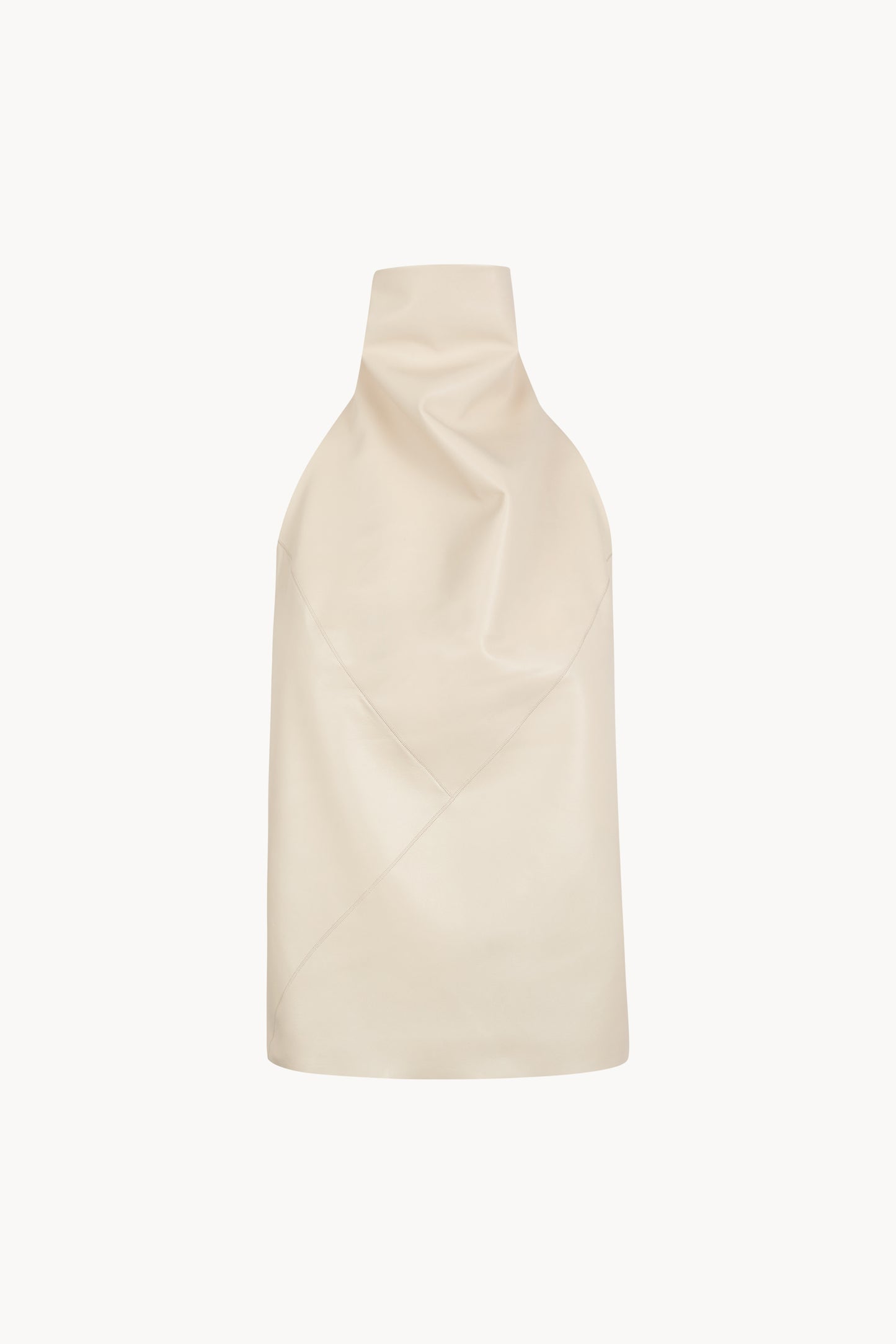 Tulip, top halter de piel arena