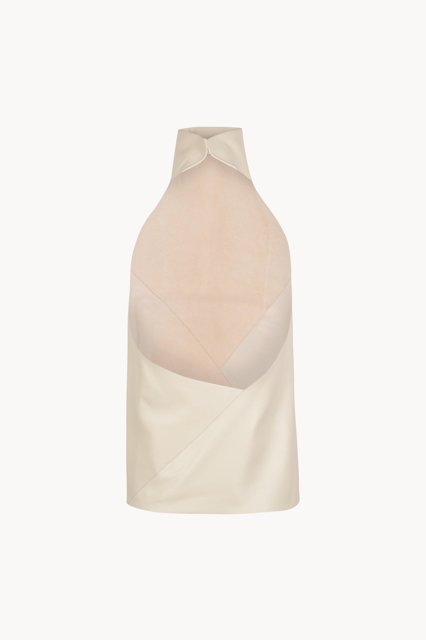 Tulip, top halter de piel arena