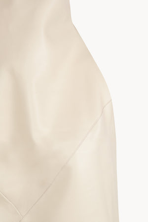 Tulip, top halter de piel arena