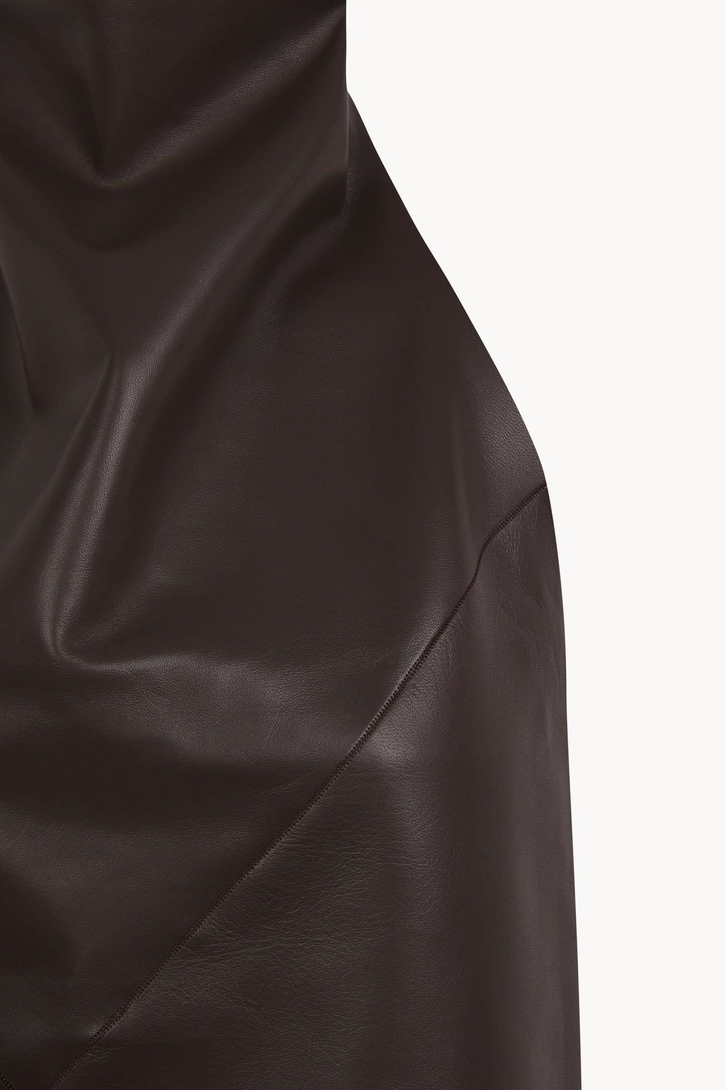 Tulip, top halter de piel marron oscuro