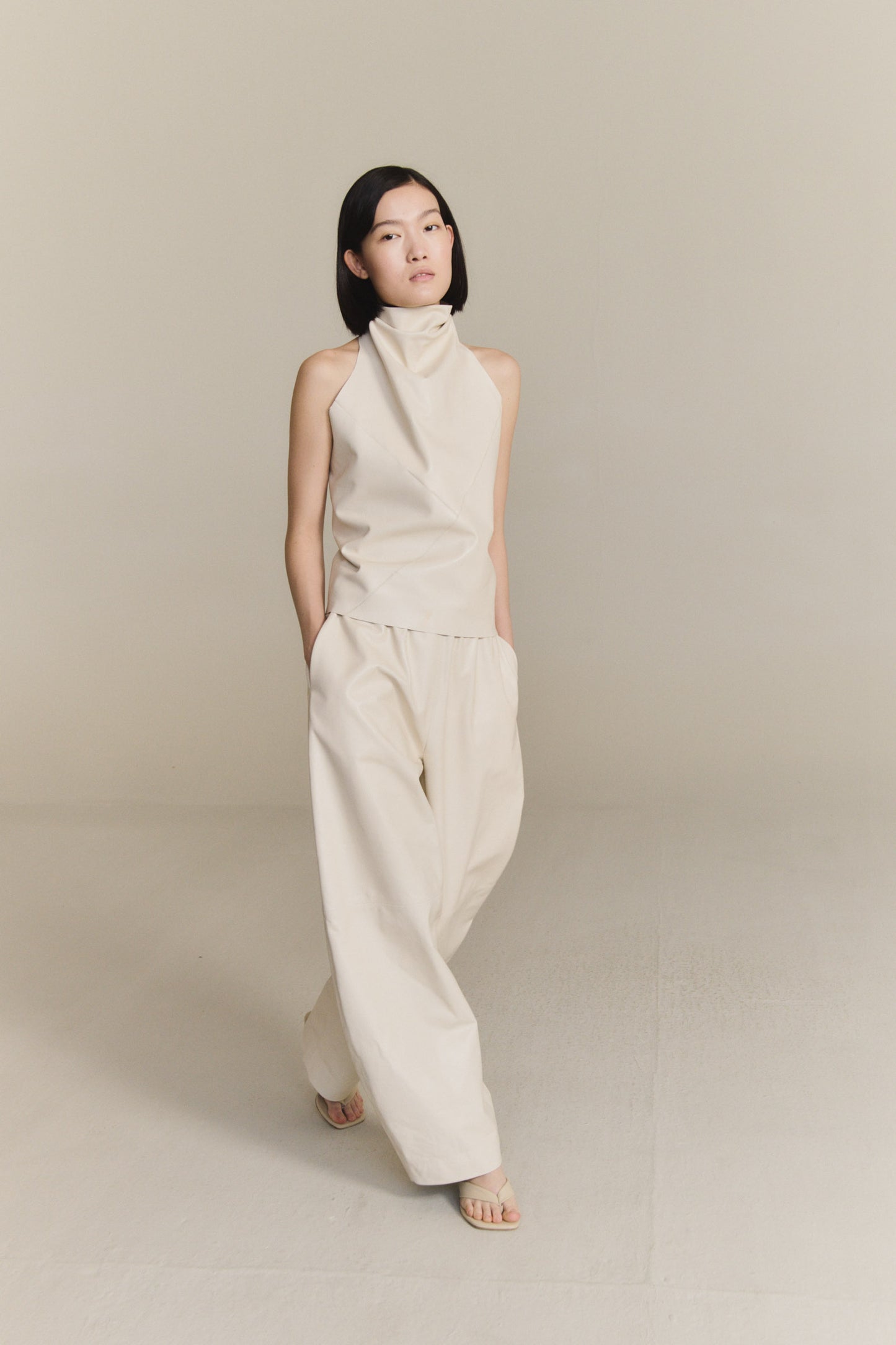 Rocco, pantalon de piel arena