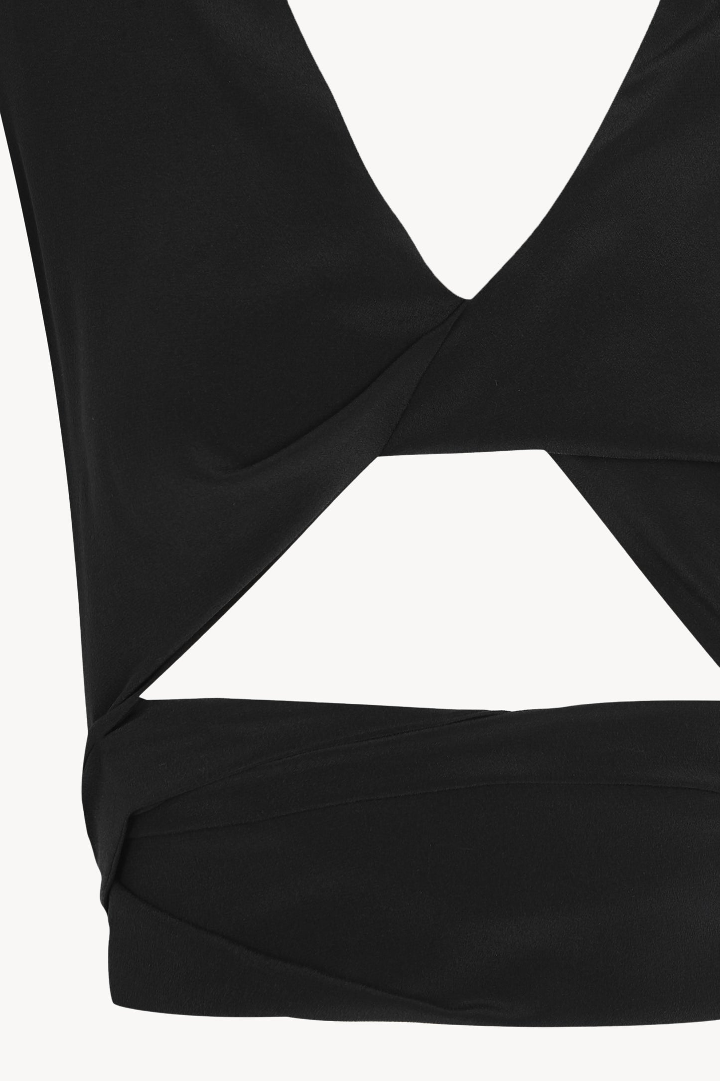 Tunez, crop top cruzado de seda negro