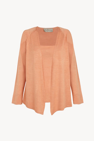 Tussa, cardigan de punto de seda mandarina